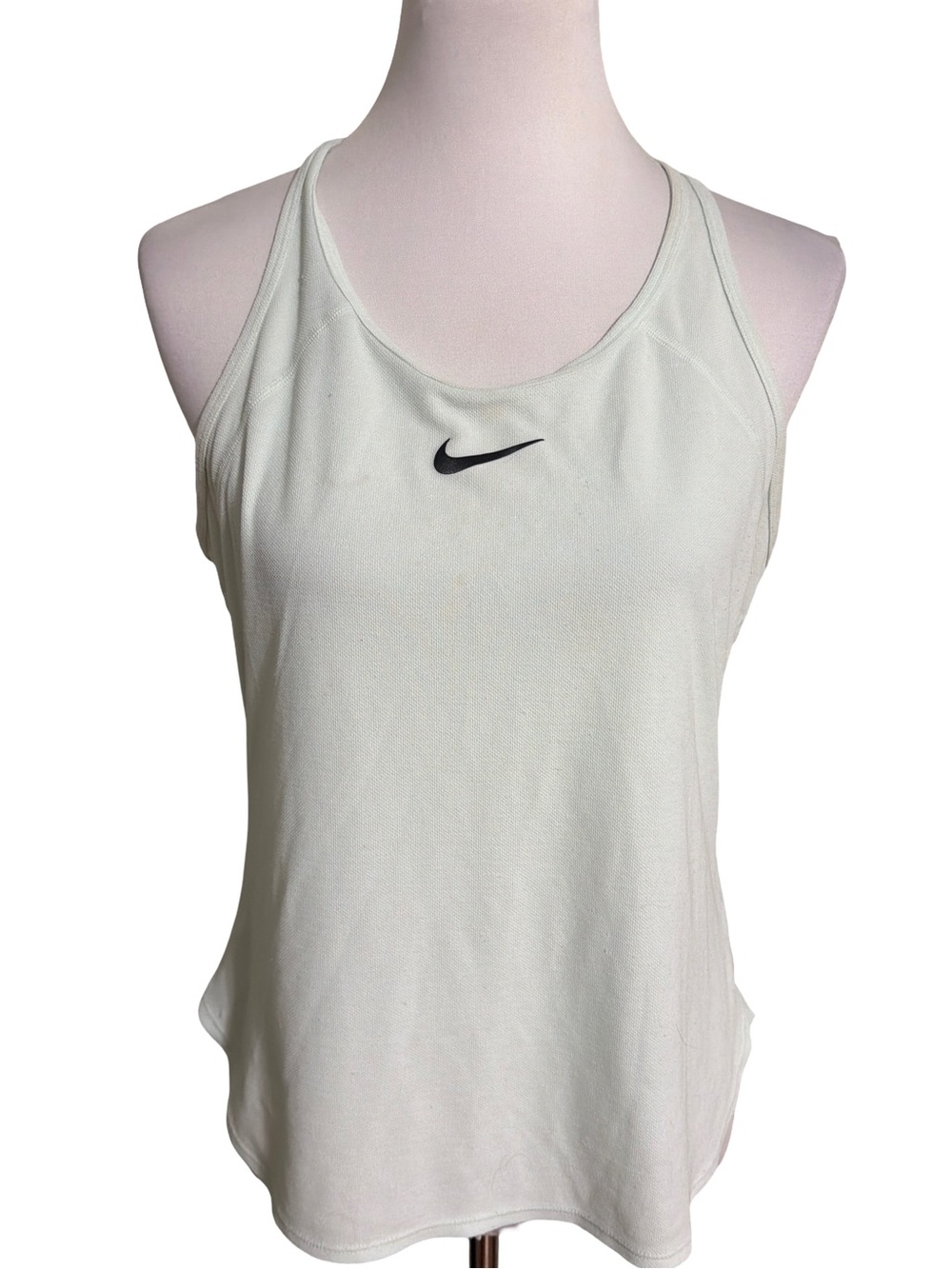 Nike White Women's Athletic Tank Top with Black Swoosh